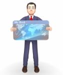 Credit Card Indicates Business Person And Bought 3d Rendering Stock Photo