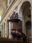 View Of The Pulpit In The Church Of Notre Dame In Bordeaux Stock Photo