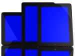 Tablet Computers With blue Screen Stock Photo