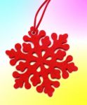 Red Snow Ornament Stock Photo