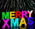 Merry Xmas Words Stock Photo