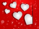 Hearts Background Represents Valentines Day And Abstract Stock Photo