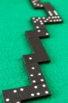 Dominos On Green Baize Casino Stock Photo