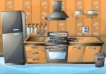 Cartoon  Illustration Interior Kitchen Stock Photo