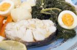 Hake Fish With Vegetables Stock Photo