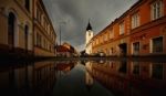 A Puddle In Pecs Stock Photo