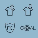 Soccer Line Icon Set Stock Photo