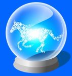 Crystal Ball Of Lucky Horse Stock Photo