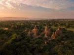 Sunset Over Religious Temples Stock Photo