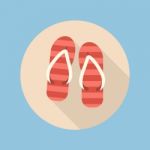 Beach Slippers Flat Icon Stock Photo