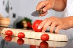 Chopping Food Ingredients Stock Photo