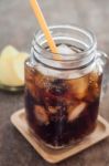 Iced Cola With Potato Chips Stock Photo