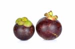 Mangosteen Isolated On The White Background Stock Photo