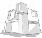 Sketch,modern Home Style Stock Photo