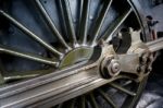 Close-up View Of An Old Steam Train Wheel At Sheffield Park Stock Photo