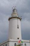 Malaga, Andalucia/spain - July 5 : Lighthouse In The Harbour Are Stock Photo