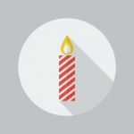 Christmas Flat Icon. Candle Stock Photo