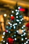 Abstract Of Christmas Tree Light Bokeh For Background Stock Photo