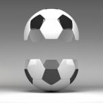 3d Football Isolated On Grey Background Stock Photo