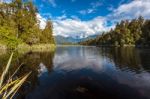 Scenic View Of Lake Matheson Stock Photo