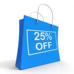 Shopping Bag Shows Sale Discount Twenty Five Percent Off 25 Stock Photo