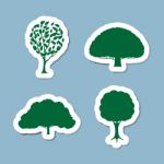 Tree Icon Set Stock Photo