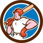 Baseball Player Holding Bat Cartoon Stock Photo