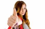 School Girl Showing Thumb Up Stock Photo