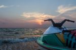 Jetski  On A Beach Stock Photo