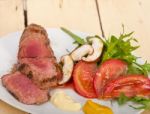 Beef Filet Mignon Grilled With Vegetables Stock Photo