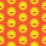 Happy Sun Cartoon Seamless Pattern Stock Photo