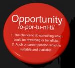 Opportunity Definition Button Stock Photo