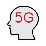 5g Communication Technology With Human Head Stock Photo