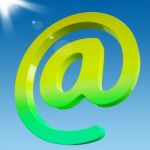 At Sign Shows Online Mailing Communication Icon Stock Photo