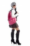 Young Student With School Bag Stock Photo