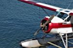 Seaplane Moored In Vancouver Stock Photo