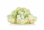 Slice Cauliflower Isolated On The White Background Stock Photo