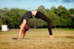 Young Woman In Yoga Position Stock Photo