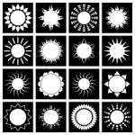 Sun Icon Set.  Illustration Stock Photo