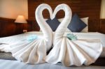 Love Concept Honeymoon Bed For Bedroom Decoration Stock Photo