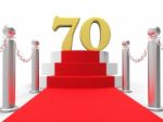 Golden Seventy On Red Carpet Shows Celebrities Remembrance And R Stock Photo