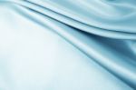 Blue Satin Silk Stock Photo