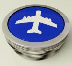 Plane Button Means Travel Or Vacation Stock Photo