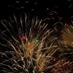 Fireworks At The Chingay Festival 2012 In Singapore Stock Photo