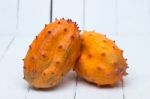 Horned Melon Fruit Stock Photo