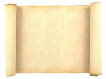 Old Blank Antique Scroll Paper Isolated On White Background Stock Photo