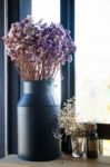 Purple Violet Statice Flower Bouquet Stock Photo