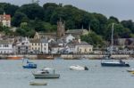 Boats Moored Off Appledore Stock Photo