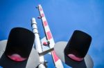 Railroad Crossing Sign And Gate Stock Photo