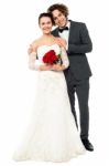 Full Length Studio Shot Of Adorable Couple Stock Photo